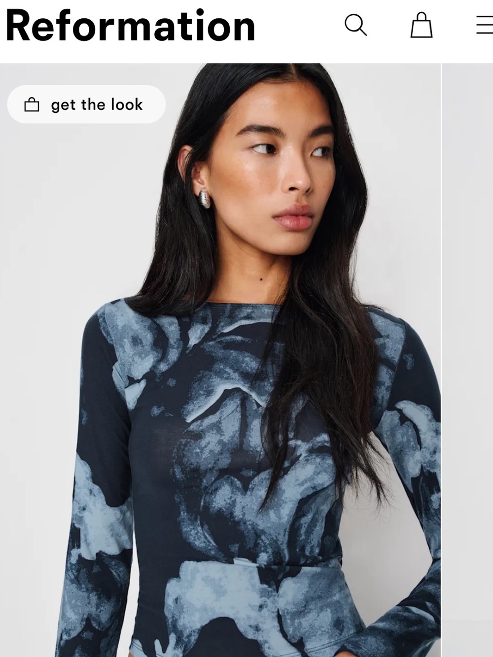 NWT • Reformation Wiley knit top in midnight rose - small